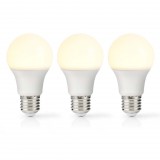 Nedis LED fényforrás E27 A60 8.5W 806lm meleg fehér homályos 3db (LBE27A602P3) (LBE27A602P3) - LED-es égők