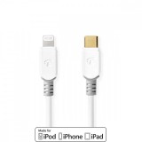 NEDIS Lightning Kábel | USB 2.0 | Apple Lightning, 8 Pólusú | USB-C™ Dugasz | 480 Mbps | Aranyozott | 1.00 m | Kerek | PVC | Fehér | Doboz