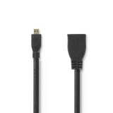 Nedis MicroHDMI - HDMI Nagy sebességű kábel Ethernet átvitellel 0.2m Fekete (CVGP34790BK02)