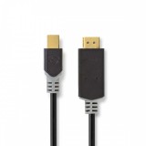 NEDIS Mini DisplayPort kábel | DisplayPort 1.2 | Mini DisplayPort Dugasz | HDMI™ Csatlakozó | 21.6 Gbps | Aranyozott | 2.00 m | Kerek | PVC | Antracit | Ablakos Doboz