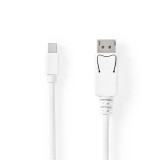 Nedis Mini DisplayPort Male - DisplayPort Male Cable 2m White CCGB37404WT20
