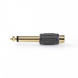 NEDIS Mono audio adapter | 6.35 mm Dugasz | RCA Aljzat | Aranyozott | Egyenes | ABS | Fekete | 10 db | Műanyag Zacskó