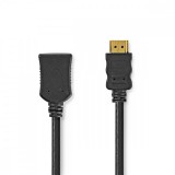 NEDIS Nagy Sebességű HDMI ™ kábel Ethernet | HDMI™ Csatlakozó | HDMI™ Aljzat | 4K@30Hz | 10.2 Gbps | 1.00 m | Kerek | PVC | Fekete | Boríték