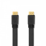 NEDIS Nagy Sebességű HDMI ™ kábel Ethernet | HDMI™ Csatlakozó | HDMI™ Csatlakozó | 4K@30Hz | 10.2 Gbps | 3.00 m | Lapos | PVC | Fekete | Műanyag Zacskó