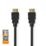 NEDIS Premium Nagysebességű HDMI ™ kábel Ethernet | HDMI™ Csatlakozó | HDMI™ Csatlakozó | 4K@60Hz | 18 Gbps | 5.00 m | Kerek | PVC | Fekete | Műanyag Zacskó