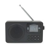 Nedis RDFM2225BK bluetooth hordozható FM rádió (v5.3, 1900mAh belső akku, max. 10 óra, 1 W, USB-C, 3,5 mm, fekete)
