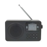 Nedis RDFM2225BK hordozható FM rádió, digitális hangolás, Bluetooth, Fejhallgató kimenet, Ébresztőóra, akkumulátor (RDFM2225BK)