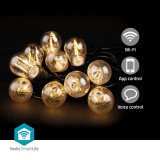 NEDIS SmartLife Dekoratív Lámpák | Party LED füzér | Wi-Fi | Meleg Fehér | 10 db. LED | 9.00 m | Android™ | Izzó átmérő: 45 mm