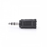 NEDIS Sztereó audio adapter | 3.5 mm Dugasz | 2.5 mm Aljzat | Nikkelezett | Egyenes | ABS | Fekete | 10 db | Műanyag Zacskó