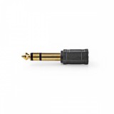 NEDIS Sztereó audio adapter | 6.35 mm Dugasz | 3.5 mm Aljzat | Aranyozott | Egyenes | ABS | Fekete | 10 db | Műanyag Zacskó