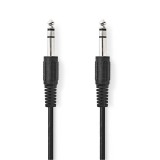 Nedis sztereó audio kábel, 6.35 mm jack, 2 m, nikkel bevonat, fekete - CAGL23000BK20