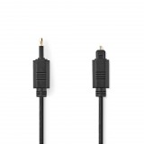 Nedis TosLink dugasz x2, PVC, optikai audió kábel, 1m, fekete (CAGP25100BK10) (CAGP25100BK10) - Audió kábel