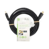 Nedis ultra HD HDMI kábel CVGL34060BK50, HDMI dugó - dugó, 4K@60Hz, ARC, 18 Gbps, aranyozott csatlakozók, hossz 5m