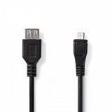 Nedis USB 2.0 kábel Mikro B Dugasz - A Aljzat 0,2 m Fekete (CCGP60570BK02)