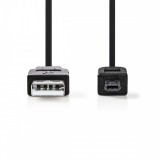 Nedis USB 2.0 USB A - Hirose min 4 tűs kábel fekete 2m (CCGP60200BK20)