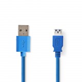 Nedis USB 3.0 hosszabbítókábel 2m kék ( CCGP61010BU20) (CCGP61010BU20) - USB hosszabbító
