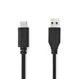 Nedis USB 3.2 Gen 2 USB-A Male to USB-C Male USB Cable 1m Black CCGL61650BK10