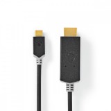 NEDIS USB-C™ Adapter | USB 3.2 Gen 1 | USB-C™ Dugasz | HDMI™ Csatlakozó | 4K@60Hz | 2.00 m | Kerek | Aranyozott | PVC | Antracit | Doboz