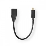 NEDIS USB-C™ Adapter | USB 3.2 Gen 1 | USB-C™ Dugasz | USB-A Aljzat | 5 Gbps | OTG | 0.20 m | Kerek | Nikkelezett | PVC | Fekete | Papírfüles
