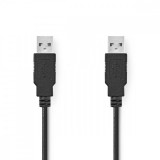 NEDIS USB kábel | USB 2.0 | USB-A Dugasz | USB-A Dugasz | 480 Mbps | Nikkelezett | 2.00 m | Kerek | PVC | Fekete | Boríték