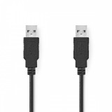 NEDIS USB kábel | USB 2.0 | USB-A Dugasz | USB-A Dugasz | 480 Mbps | Nikkelezett | 5.00 m | Kerek | PVC | Fekete | Műanyag Zacskó