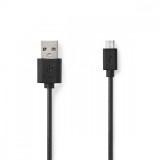 NEDIS USB kábel | USB 2.0 | USB-A Dugasz | USB Micro-B Dugasz | 480 Mbps | Nikkelezett | 0.50 m | Kerek | PVC | Fekete | Papírfüles