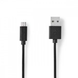NEDIS USB kábel | USB 2.0 | USB-A Dugasz | USB Micro-B Dugasz | 480 Mbps | Nikkelezett | 1.00 m | Kerek | PVC | Fekete | Boríték