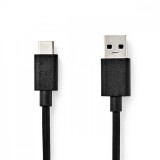 NEDIS USB kábel | USB 3.2 Gen 1 | USB-A Dugasz | USB-C™ Dugasz | 5 Gbps | Nikkelezett | 1.00 m | Kerek | PVC | Fekete | Doboz