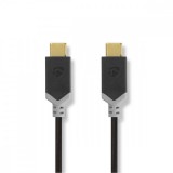 NEDIS USB kábel | USB 3.2 Gen 1 | USB-C™ Dugasz | USB-C™ Dugasz | 4K@60Hz | 5 Gbps | Nikkelezett | 1.00 m | Kerek | PVC | Antracit | Ablakos Doboz
