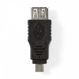 NEDIS USB Mikro-B Adapter | USB 2.0 | USB Micro-B Dugasz | USB-A Aljzat | 480 Mbps | OTG | Nikkelezett | PVC | Fekete | Boríték