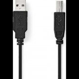 Nedis USB2.0 USB-A dugó - USB-B dugó kábel, 480Mbs, 10W, hossz 2m, CCGL60100BK20 (CCGL60100BK20)