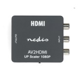 Nedis VCON3456AT videó konverter (3x RCA bemenet, HDMI kimenet, Full HD 1080p@60Hz, USB tápellátás, 1,65 Gbps, antracit)