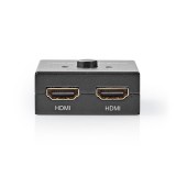 Nedis VSWI3482AT HDMI kapcsoló (2x HDMI bemenet, 1x HDMI kimenet, 4K@60Hz, 6 Gbps, antracit)