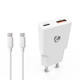 Nedis Wall Charger 30W PD 3.0 with 1,5m USB-C cable White WCHA30WTUC