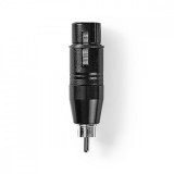 NEDIS XLR adapter | XLR 3-Tűs Aljzat | RCA Dugasz | Nikkelezett | Egyenes | Fém | Fekete | 1 db | Műanyag Zacskó