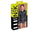 NEK - kígyóbőr mintás, kapucnis férfi felső (fekete)