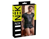 NEK - matt hatású, rövid ujjú férfi felső (fekete)