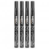 NEO 4db jelölőfilc, lakkfilc, vízálló festékkel, alu festéktartály házzal, fekete, normál hegyű (13-852)