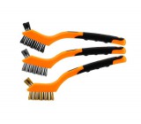 Neo drótkefe készlet - 3 db, 3x7 sor, acél, műanyag és sárgaréz szálas kefék