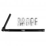 NEO TOOLS Csaptelepkulcs, csuklós 250mm, 5+1 cserélhető fej, 8-13mm 02-446