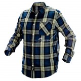 NEO TOOLS Flanel munkaing, kék-oliva-fekete, 100% pamut, XXL 81-541-XXL