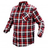 NEO TOOLS Flanel munkaing, piros-fekete-fehér, 100% pamut, XL 81-540-XL