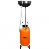 NEO TOOLS Mobil olajleeresztő készülék, gravitációs, leeresztő tál 10l, gyűjtőtartály 70l 10-810