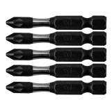 NEO TOOLS Torziós ütvecsavarozó bitek S2, 50mm, PZ2, 5db 09-579