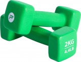 Neoprén kézi súlyzó 2x2 kg zöld Pure2Improve
