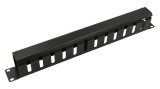 Nestron 19" kábel rendező panel; 1U; vízszintes; fedéllel; fém NRCM-LI-1M
