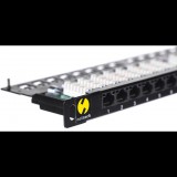 Netrack patch panel 24 port 0.5U 19" Cat6 fekete (104-11) (104-11)