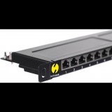 Netrack patch panel 24 port 0.5U 19" Cat6 FTP fekete (104-13) (104-13)