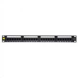 Netrack patch panel 24 port 19" Cat5e keyston fekete (104-05) (Netrack 104-05)