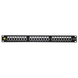 Netrack patch panel 24 port 1U 19" Cat5e keyston fekete (104-03) (Netrack 104-03)